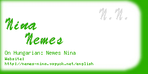 nina nemes business card